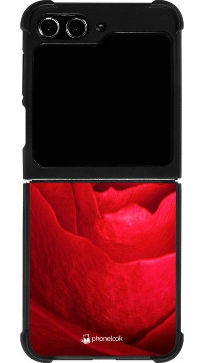 Coque Samsung Galaxy Z Flip5 - Silicone rigide noir Valentine 2022 Rose