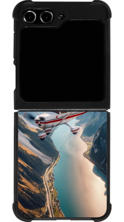 Samsung Galaxy Z Flip5 Case Hülle - Silikon schwarz Schweizer Alpenflug