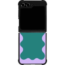 Samsung Galaxy Z Flip5 Case Hülle - Silikon schwarz Wavy Rectangle Green Purple