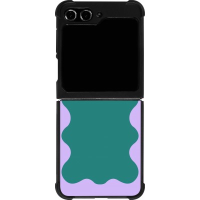 Samsung Galaxy Z Flip5 Case Hülle - Silikon schwarz Wavy Rectangle Green Purple