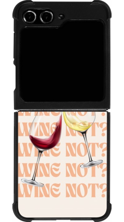 Coque Samsung Galaxy Z Flip5 - Silicone rigide noir Wine not