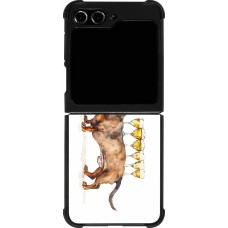 Samsung Galaxy Z Flip5 Case Hülle - Silikon schwarz Wine Teckel