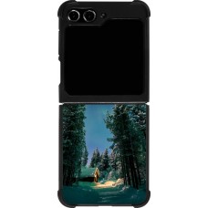 Coque Samsung Galaxy Z Flip5 - Silicone rigide noir Winter 22 Northern Lights