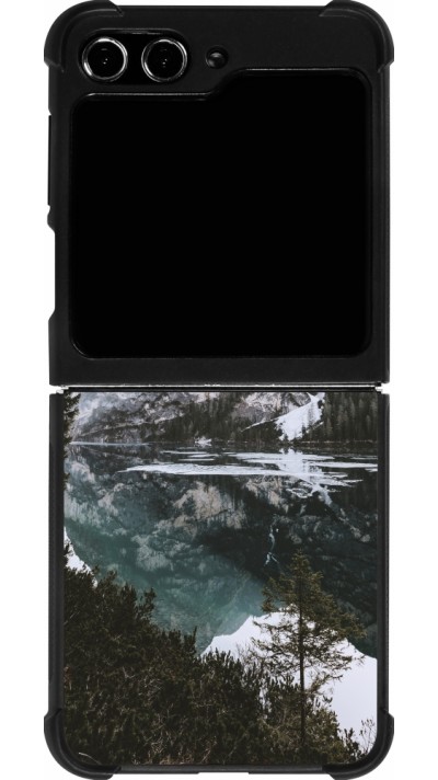 Coque Samsung Galaxy Z Flip5 - Silicone rigide noir Winter 22 snowy mountain and lake