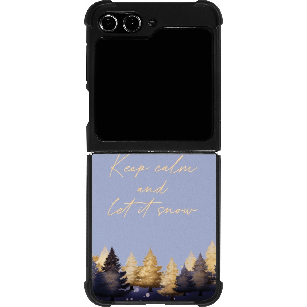 Coque Samsung Galaxy Z Flip5 - Silicone rigide noir Winter 25 Winter illustration of trees