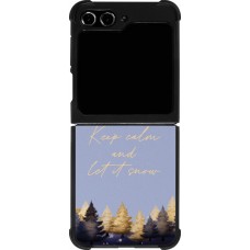 Coque Samsung Galaxy Z Flip5 - Silicone rigide noir Winter 25 Winter illustration of trees