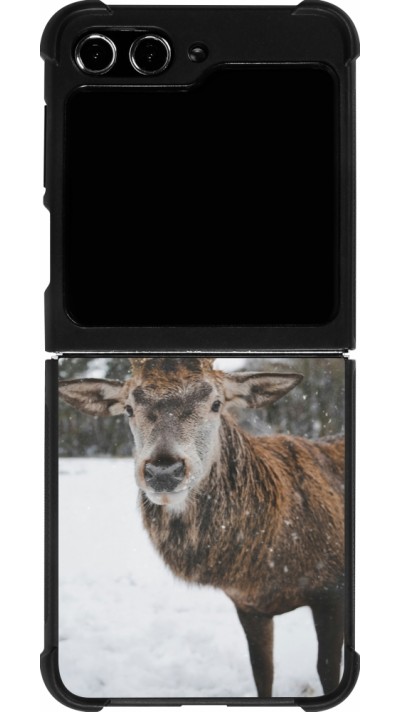 Samsung Galaxy Z Flip5 Case Hülle - Silikon schwarz Winter 25 Winter reindeer