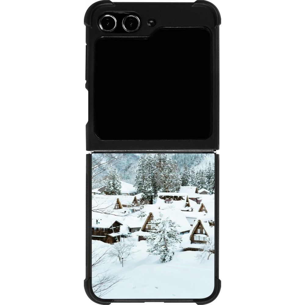 Samsung Galaxy Z Flip5 Case Hülle - Silikon schwarz Winter 25 Winter snowy landscape