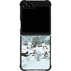 Samsung Galaxy Z Flip5 Case Hülle - Silikon schwarz Winter 25 Winter snowy landscape