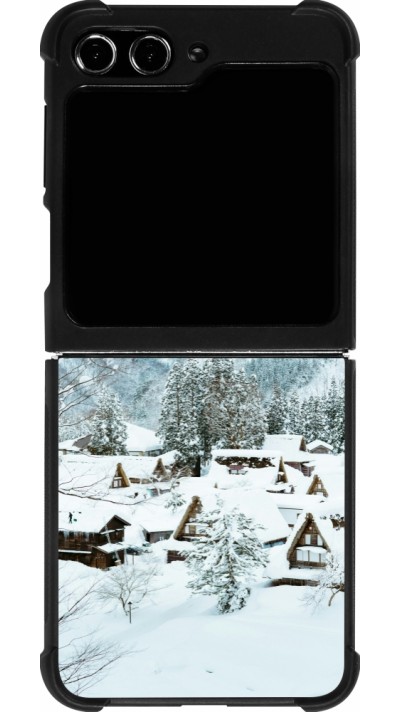 Samsung Galaxy Z Flip5 Case Hülle - Silikon schwarz Winter 25 Winter snowy landscape