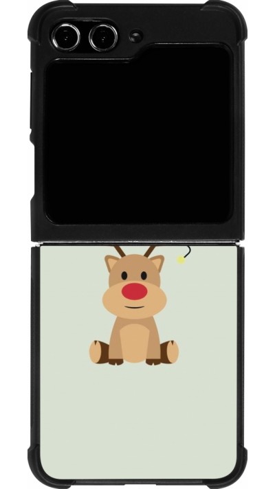 Coque Samsung Galaxy Z Flip5 - Silicone rigide noir Christmas 22 baby reindeer