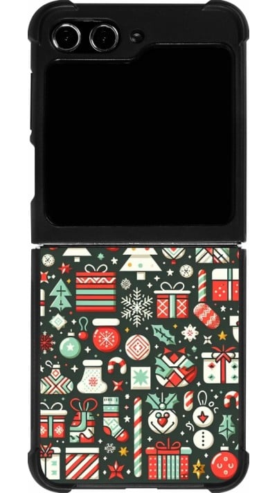 Samsung Galaxy Z Flip5 Case Hülle - Silikon schwarz Weihnachten 2023 Flachmuster