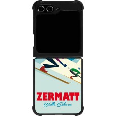 Samsung Galaxy Z Flip5 Case Hülle - Silikon schwarz Zermatt Ski Downhill