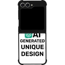 Coque Samsung Galaxy Z Flip6 - Silicone rigide noir Unique au monde générée par intelligence artificielle (AI) avec vos idées