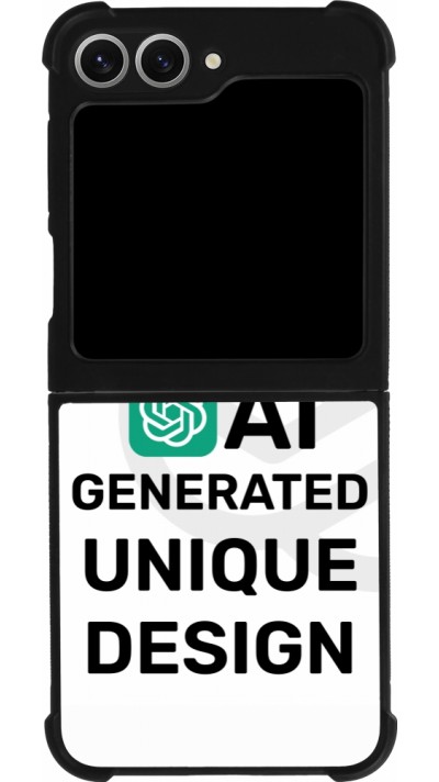 Coque Samsung Galaxy Z Flip6 - Silicone rigide noir Unique au monde générée par intelligence artificielle (AI) avec vos idées