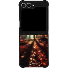 Samsung Galaxy Z Flip6 Case Hülle - Silikon schwarz Herbstlicher goldener Glanz