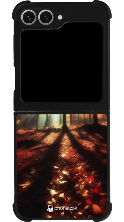 Samsung Galaxy Z Flip6 Case Hülle - Silikon schwarz Herbstlicher goldener Glanz