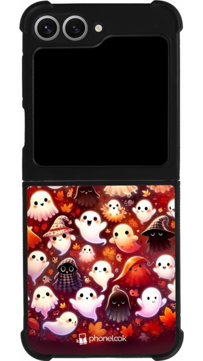 Coque Samsung Galaxy Z Flip6 - Silicone rigide noir Fantômes automne mignons