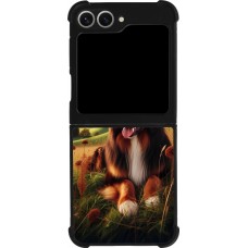 Coque Samsung Galaxy Z Flip6 - Silicone rigide noir Chien Campagne Suisse
