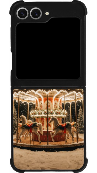 Coque Samsung Galaxy Z Flip6 - Silicone rigide noir Christmas 25 Carousel