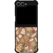 Coque Samsung Galaxy Z Flip6 - Silicone rigide noir Christmas 25 Pattern Ginger Cookie