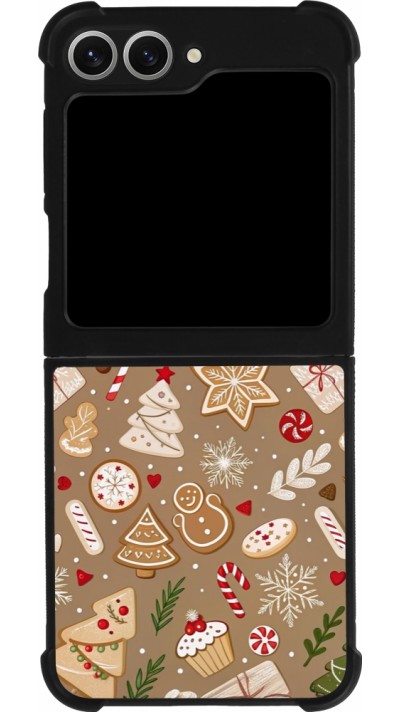 Coque Samsung Galaxy Z Flip6 - Silicone rigide noir Christmas 25 Pattern Ginger Cookie