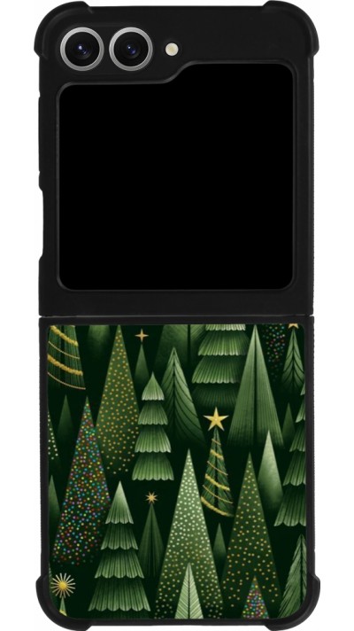 Coque Samsung Galaxy Z Flip6 - Silicone rigide noir Christmas 25 Pattern Xmas Tree