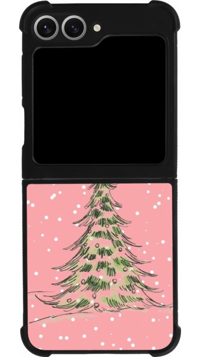 Coque Samsung Galaxy Z Flip6 - Silicone rigide noir Christmas 25 Pink Tree