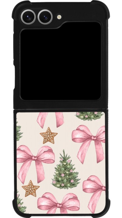 Coque Samsung Galaxy Z Flip6 - Silicone rigide noir Christmas 25 Vintage Ribbons