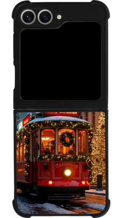 Coque Samsung Galaxy Z Flip6 - Silicone rigide noir Christmas 25 Xmas Train