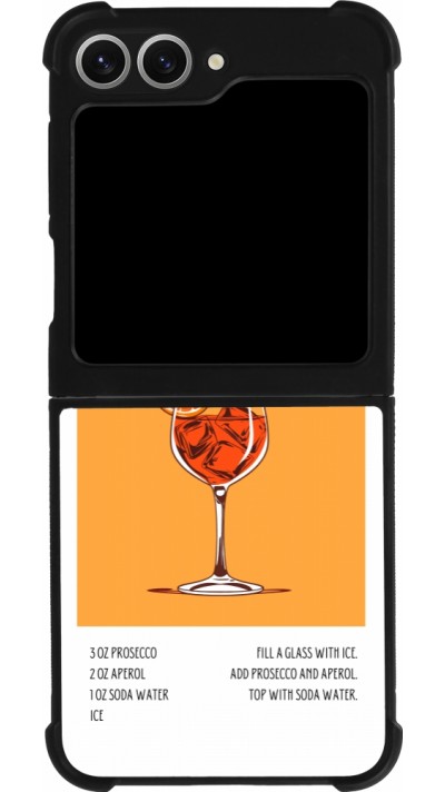 Coque Samsung Galaxy Z Flip6 - Silicone rigide noir Cocktail recette Aperol Spritz