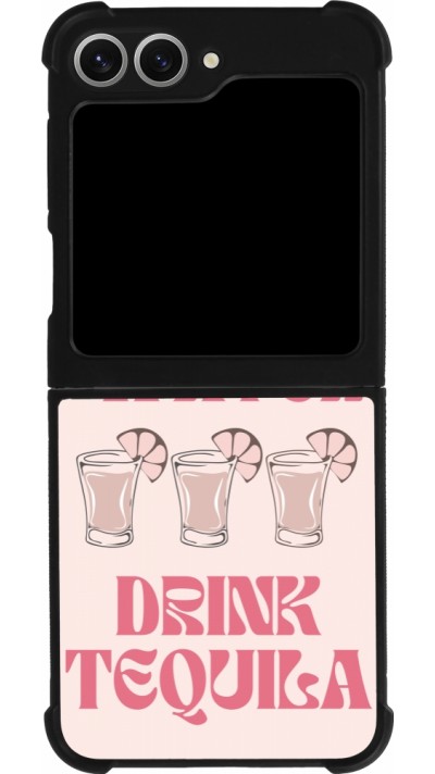 Coque Samsung Galaxy Z Flip6 - Silicone rigide noir Cocktail Save Water Drink Tequila