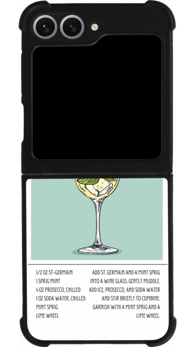 Coque Samsung Galaxy Z Flip6 - Silicone rigide noir Cocktail recette Hugo