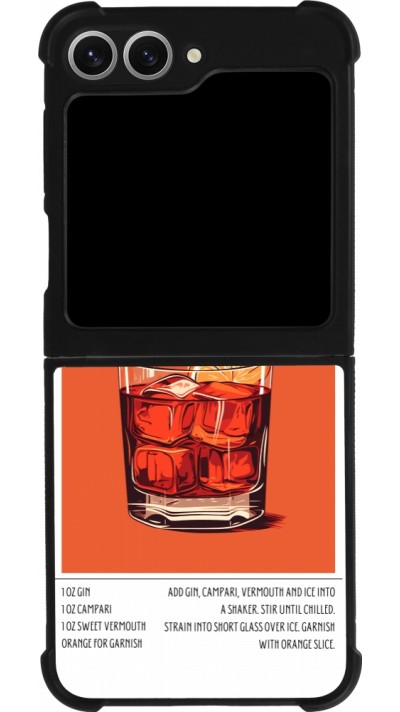 Coque Samsung Galaxy Z Flip6 - Silicone rigide noir Cocktail recette Negroni