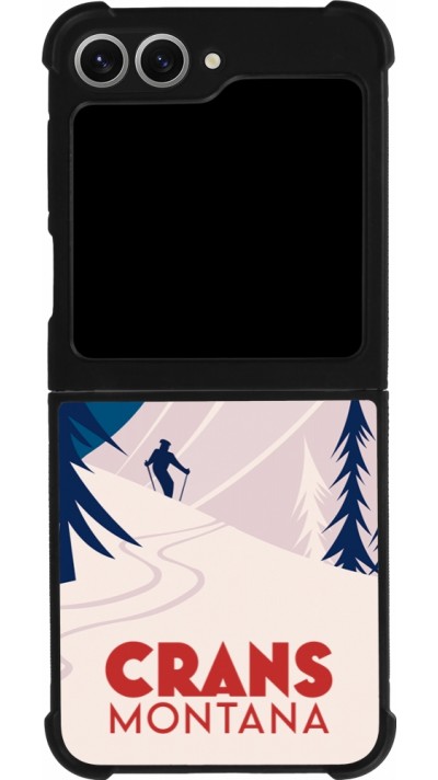 Coque Samsung Galaxy Z Flip6 - Silicone rigide noir Crans-Montana Cabane