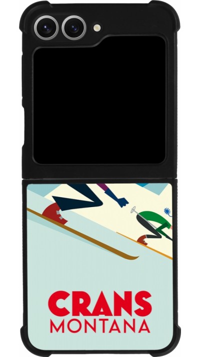 Coque Samsung Galaxy Z Flip6 - Silicone rigide noir Crans-Montana Ski Downhill