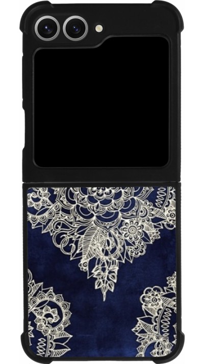 Coque Samsung Galaxy Z Flip6 - Silicone rigide noir Cream Flower Moroccan