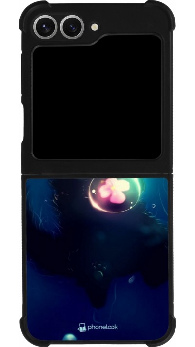 Coque Samsung Galaxy Z Flip6 - Silicone rigide noir Cute Cat Bubble