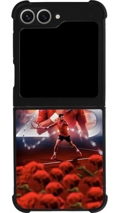 Coque Samsung Galaxy Z Flip6 - Silicone rigide noir Djokovic 23 Grand Slam