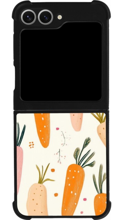 Coque Samsung Galaxy Z Flip6 - Silicone rigide noir Easter 2026 Illustration carrots