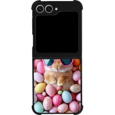Coque Samsung Galaxy Z Flip6 - Silicone rigide noir Easter 2026 Rabbit fun