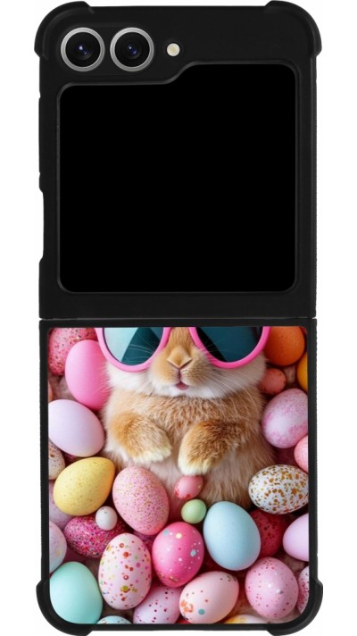 Coque Samsung Galaxy Z Flip6 - Silicone rigide noir Easter 2026 Rabbit fun