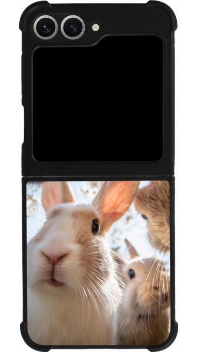 Coque Samsung Galaxy Z Flip6 - Silicone rigide noir Easter 2026 Rabbits
