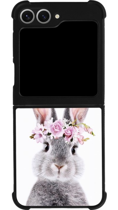 Coque Samsung Galaxy Z Flip6 - Silicone rigide noir Easter 2023 flower bunny
