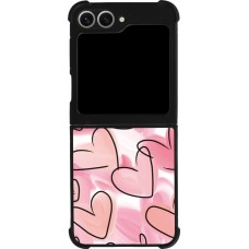Coque Samsung Galaxy Z Flip6 - Silicone rigide noir Easter 2023 pink hearts