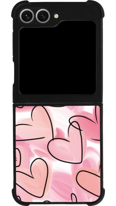 Coque Samsung Galaxy Z Flip6 - Silicone rigide noir Easter 2023 pink hearts