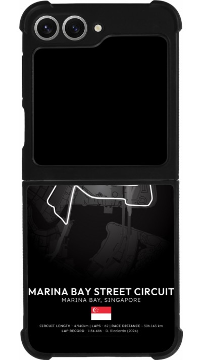 Coque Samsung Galaxy Z Flip6 - Silicone rigide noir F1 Track 2025 Singapore