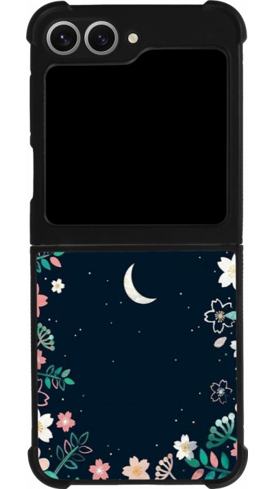 Coque Samsung Galaxy Z Flip6 - Silicone rigide noir Flowers space
