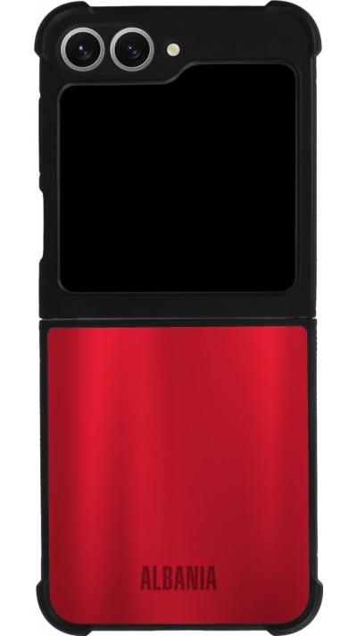 Coque Samsung Galaxy Z Flip6 - Silicone rigide noir Maillot de football Albanie personnalisable