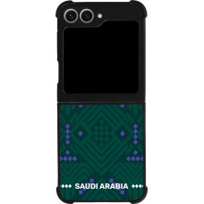 Coque Samsung Galaxy Z Flip6 - Silicone rigide noir Maillot de football Arabie saoudite 2026 personnalisable